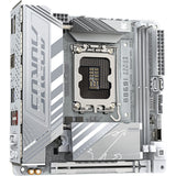 Gigabyte B860i Aorus Pro Ice Socket 1851 bundkort (sølv, RAID, 2,5 GB-LAN, Wi-Fi 7, BT, lyd, Mini-ITX)