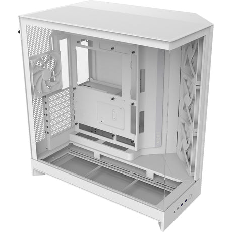 Nzxt h9 flow midi tårnhus (hvid (mat) | 2x USB-A | 1x USB-C | hærdet glas)