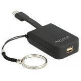 Delock USB-C > mini display port adapter nøglering (sort, 4k 60hz)