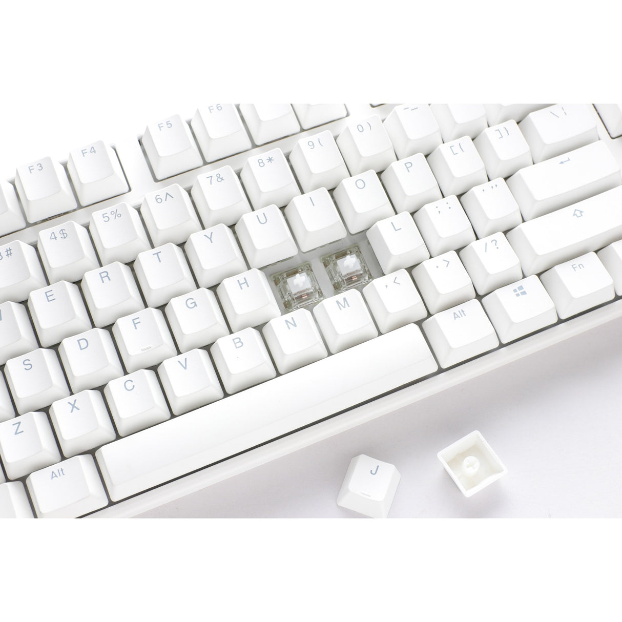 Ducky one 3 klassisk ren hvid tkl rgb mekanisk tastatur (hvid, us-layout (qwerty), cherry mx silent red, 80% (tkl), rgb lysdioder, double-shot pbt, hot-swappable, quack mekanik)