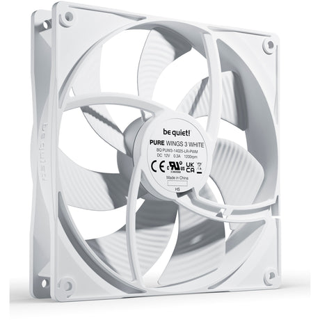 Vær stille! pure wings 3 pwm kabinetventilator (hvid, 140 x 140 x 25 mm)
