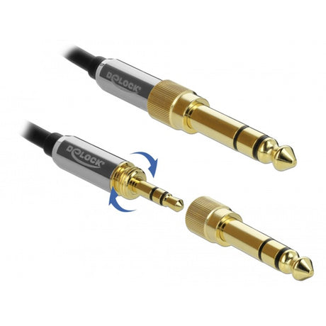 Delock stereokabel 3,5 mm 3 ben stik > 3,5 mm 3 ben stik (sort, 5 meter)