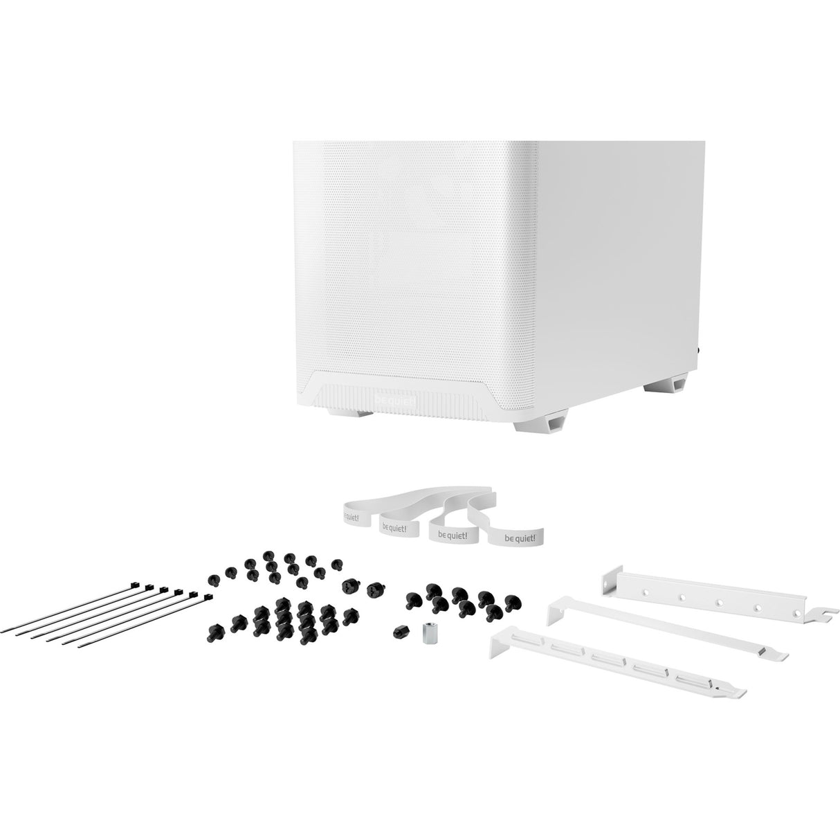 Vær stille! ren base 501 lx midi tårnhus (hvid | 2x USB-A | 1x USB-C | RGB | hærdet glas)