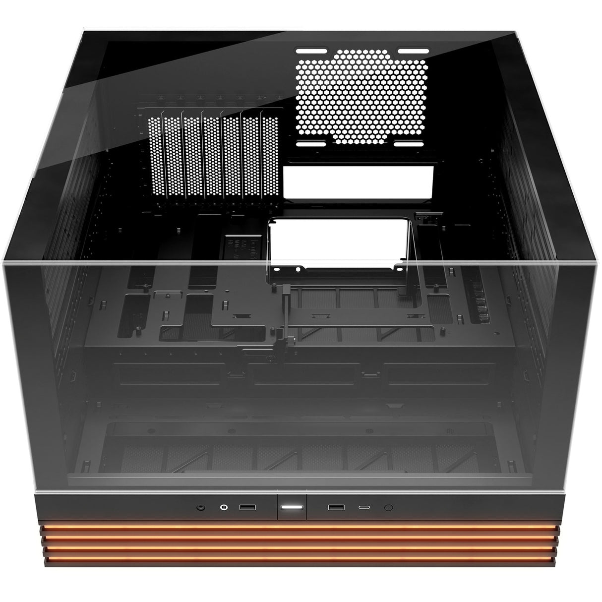 Vær stille! lys base 600 dx midi tårnhus (sort | 2x USB-A | 1x USB-C | RGB | vindue)