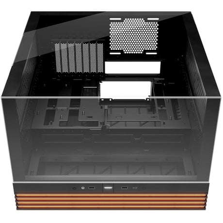 Vær stille! lys base 600 dx midi tårnhus (sort | 2x USB-A | 1x USB-C | RGB | vindue)