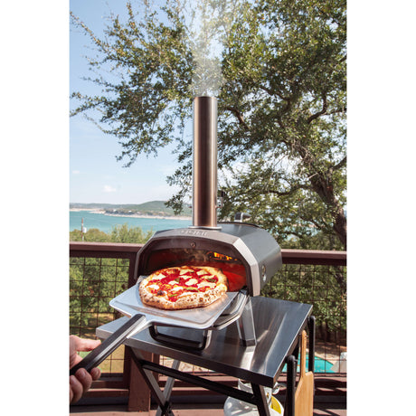 Ooni karu 2 multibrænds pizzaovn pizzaovn (sort rustfrit stål, 12'' pizza, træ, kul og gas)