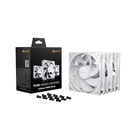 Vær stille! pure wings 3 reverse case ventilatorer (hvide, 3 styk, 120 x 120 x 25 mm, pwm)