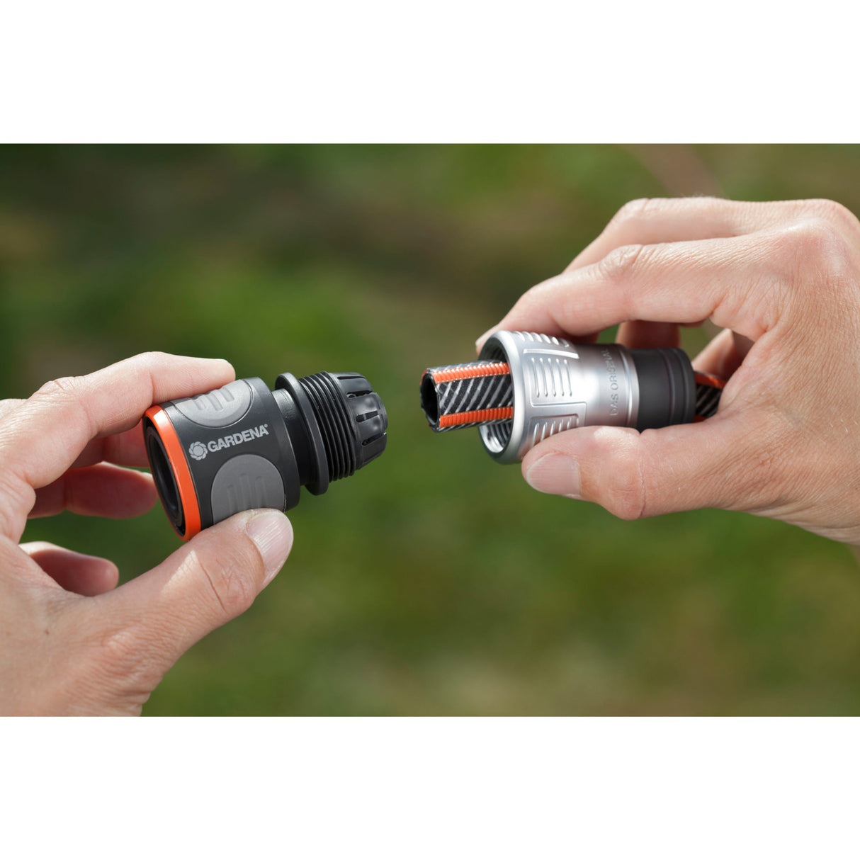 Gardena premium slangetilslutning 13 mm (1 2 ) - 15 mm (5 8 ) (grå sølv, 18255-50)