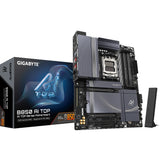 Gigabyte B850 AI Top Socket AM5 bundkort (sort grå, RAID, 2x 10 GB LAN, Wi-Fi 7, BT, lyd, ATX)