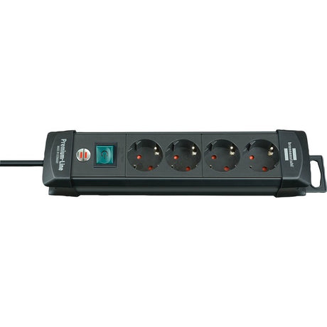 Brennerstuhl premium-line 4x strømskinne (sort, 1951140100, til 4 stik, 1,8 m)