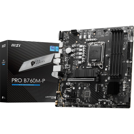 MSI Pro B760M-P Socket 1700 bundkort (sort, RAID, GB-LAN, lyd, µATX)