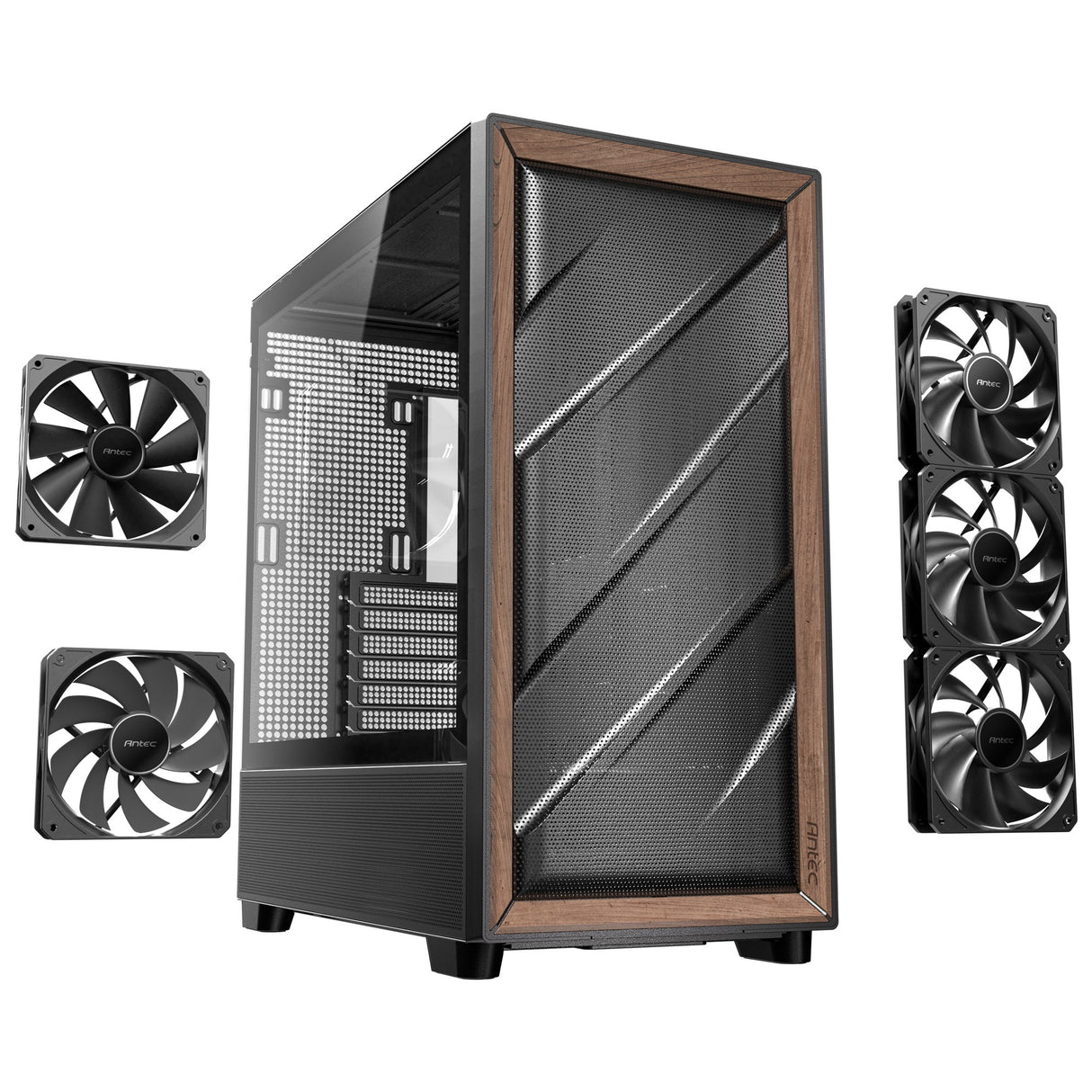 Antec Flux Midi Tower-hus (sort | 2x USB-A | 1x USB-C | hærdet glas)