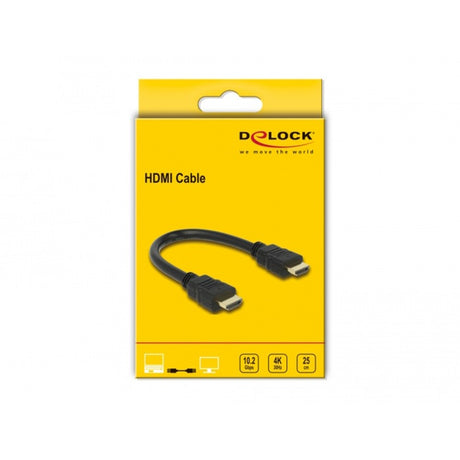 Delock højhastigheds HDMI med Ethernet - HDMI en han > HDMI et hankabel (sort, 0,25 meter, 4k)