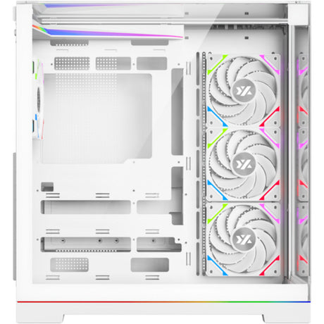 Xyz PC Gear Tesseract A-RGB Midi Tower-hus (hvid | 2x USB-A | 1x USB-C | RGB | hærdet glas)