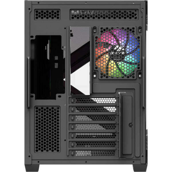 Xyz PC Gear Qubex Midi Tower-hus (sort | 2x USB-A | 1x USB-C | Hærdet glas)