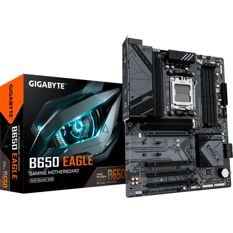 Gigabyte B650 Eagle Socket AM5 bundkort (RAID, GB-LAN, lyd, ATX)