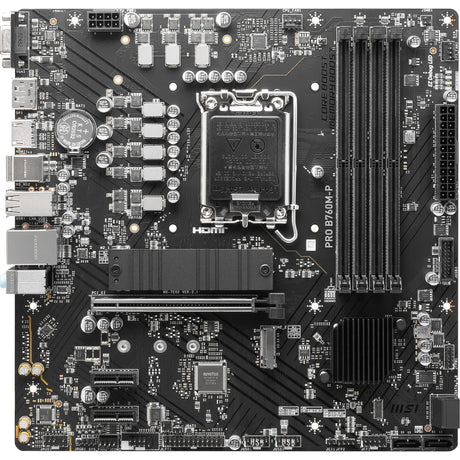 MSI Pro B760M-P Socket 1700 bundkort (sort, RAID, GB-LAN, lyd, µATX)