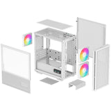 Deepcool ch360 digitalt mini tårnhus (hvid | 1x USB-A | 1x USB-C | RGB | hærdet glas)