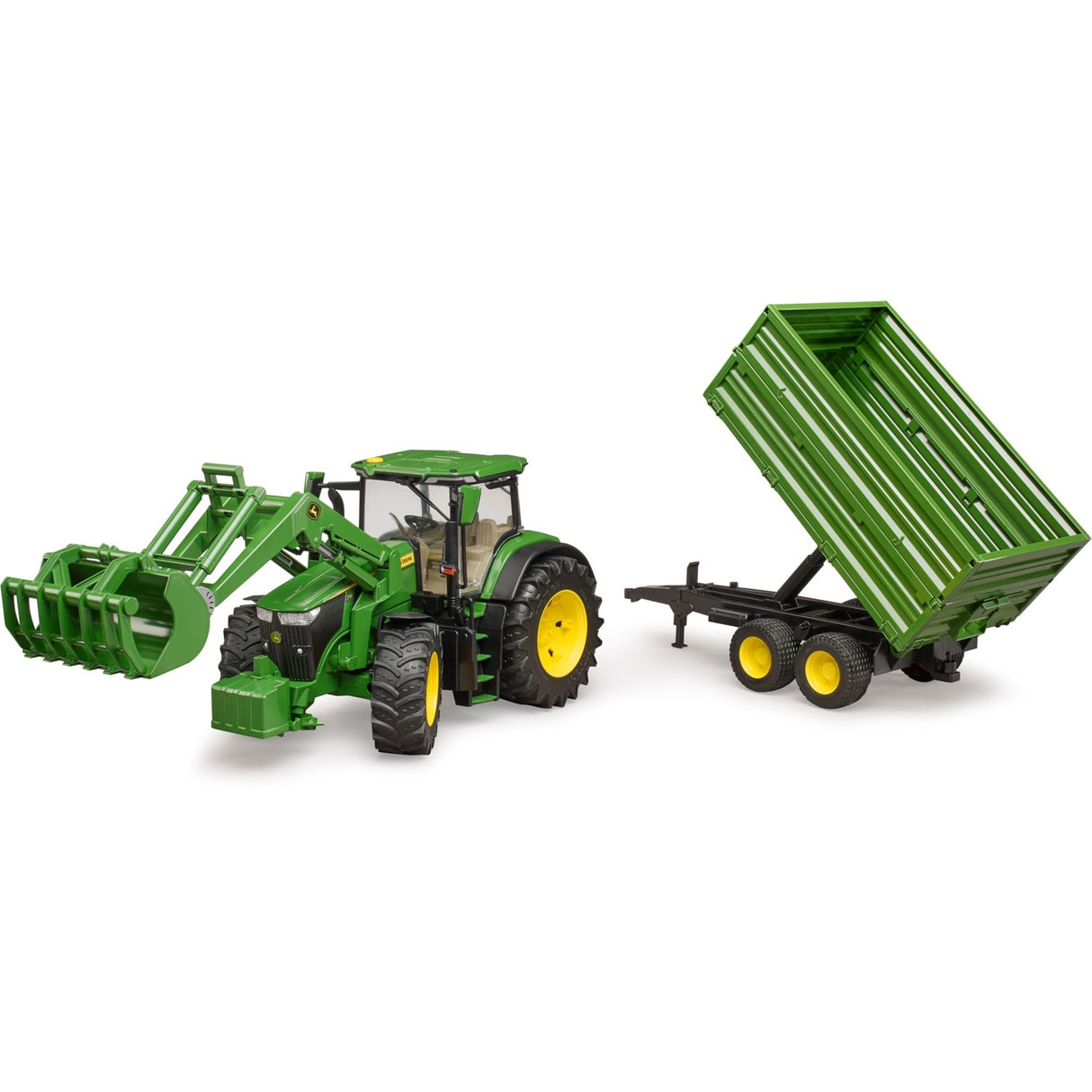 Bruder traktor John Deere 7R 350 med trailer