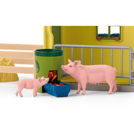 Schleich gårdverden - stor stald, gul spillefigur