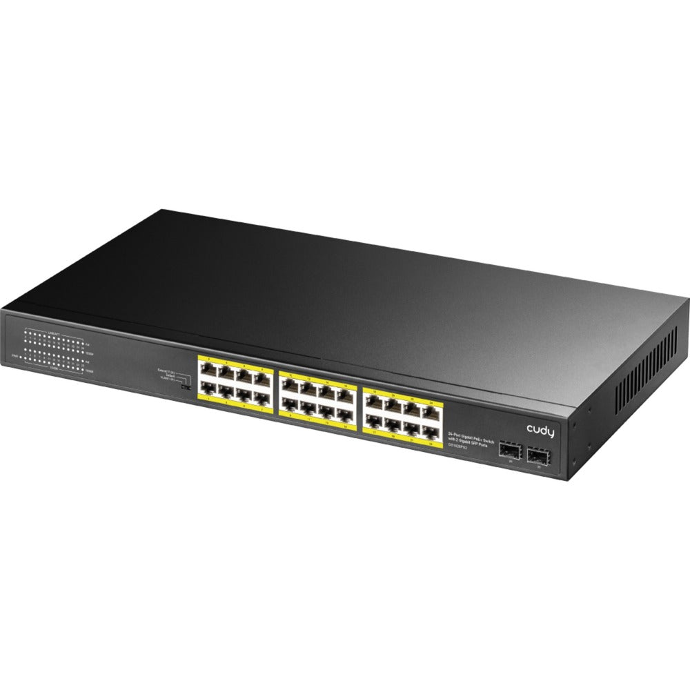 Cudy 24-gbe poe+ switch med 2 uplink sfp (sort)