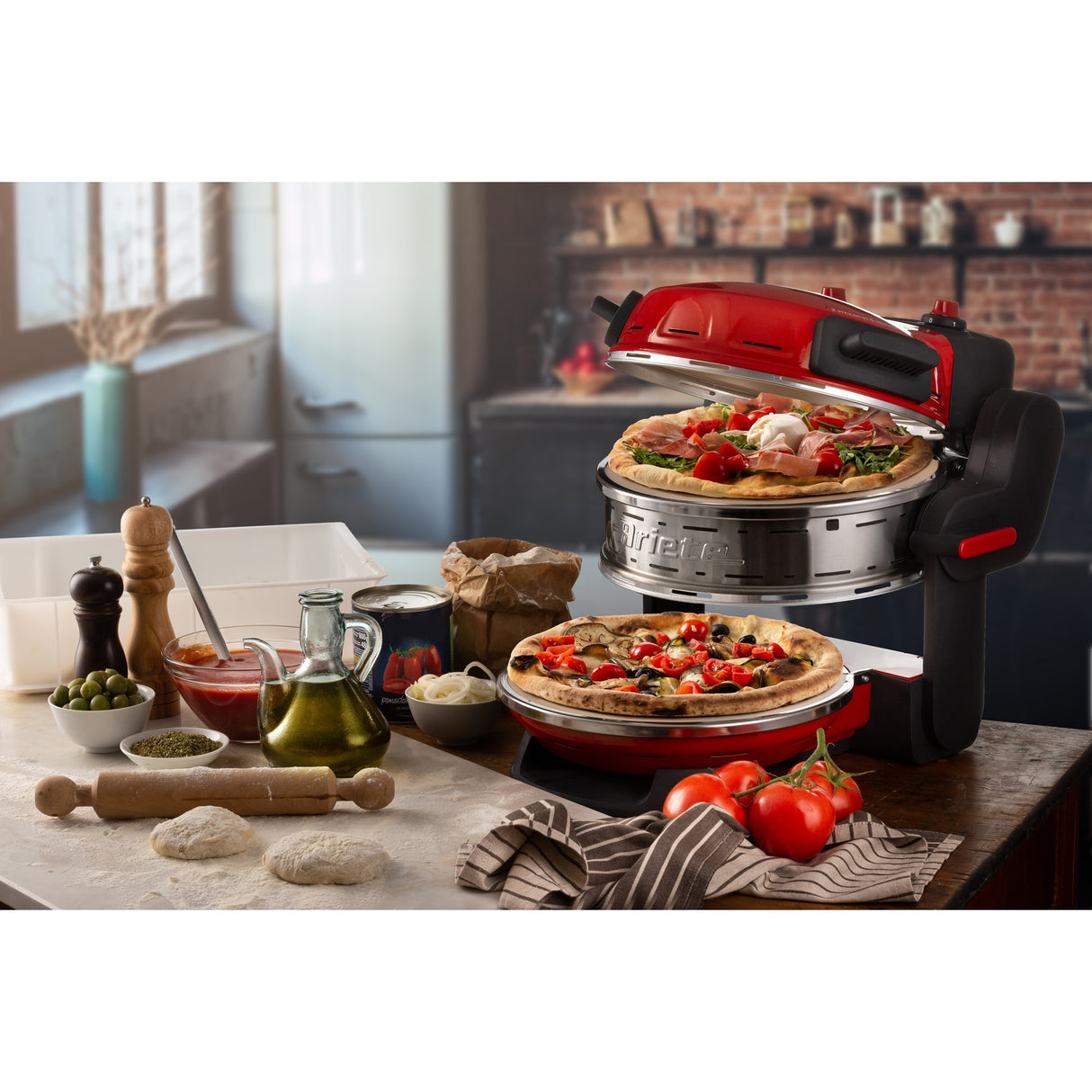 Ariete dobbelt pizzaovn 0927 00 (rød)