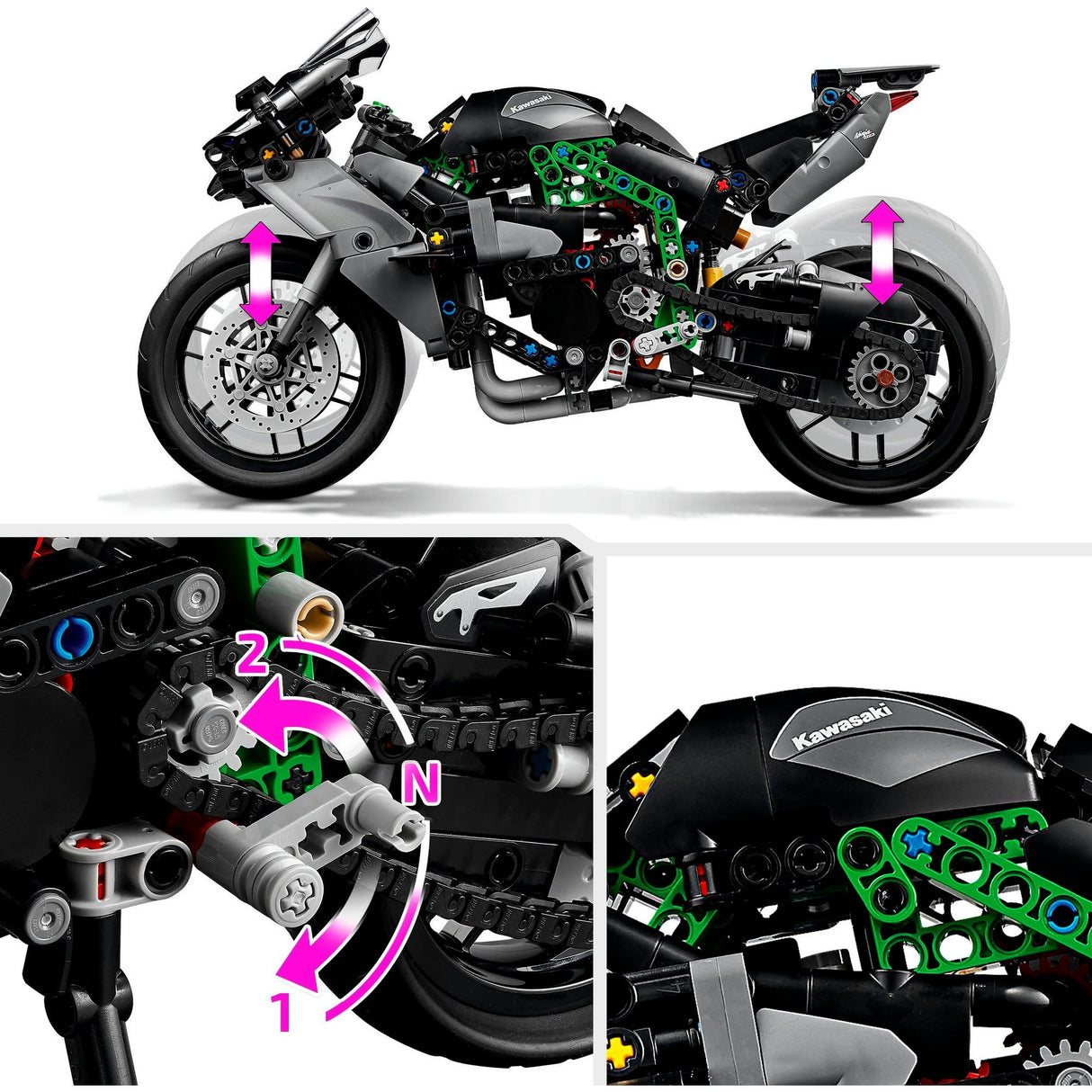 Lego Technic Kawasaki Ninja H2R Motorcykel - 42170