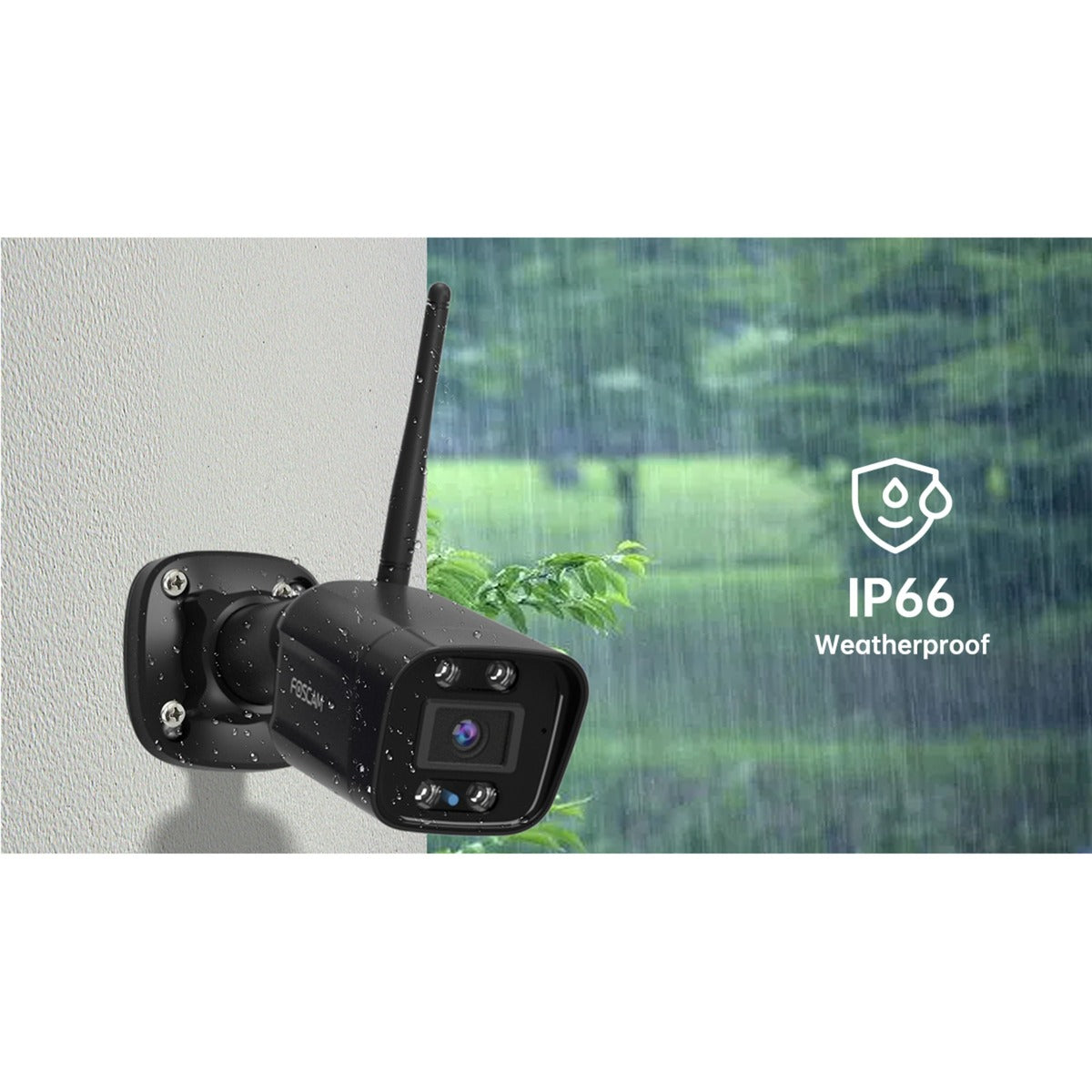 Foscam v8p, 4k 8mp dual-band wifi sikkerhedskamera (sort, med lyd- og lysalarm)