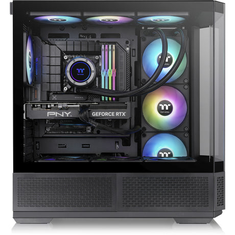 Thermaltake view 370 tg argb midi tower behuizing (zwart | 2x usb-a | 1x usb-c | rgb | tempered glass)