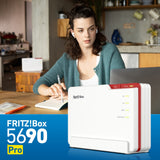 Fritz! box 5690 pro edition international router (hvid rød, mesh wi-fi)