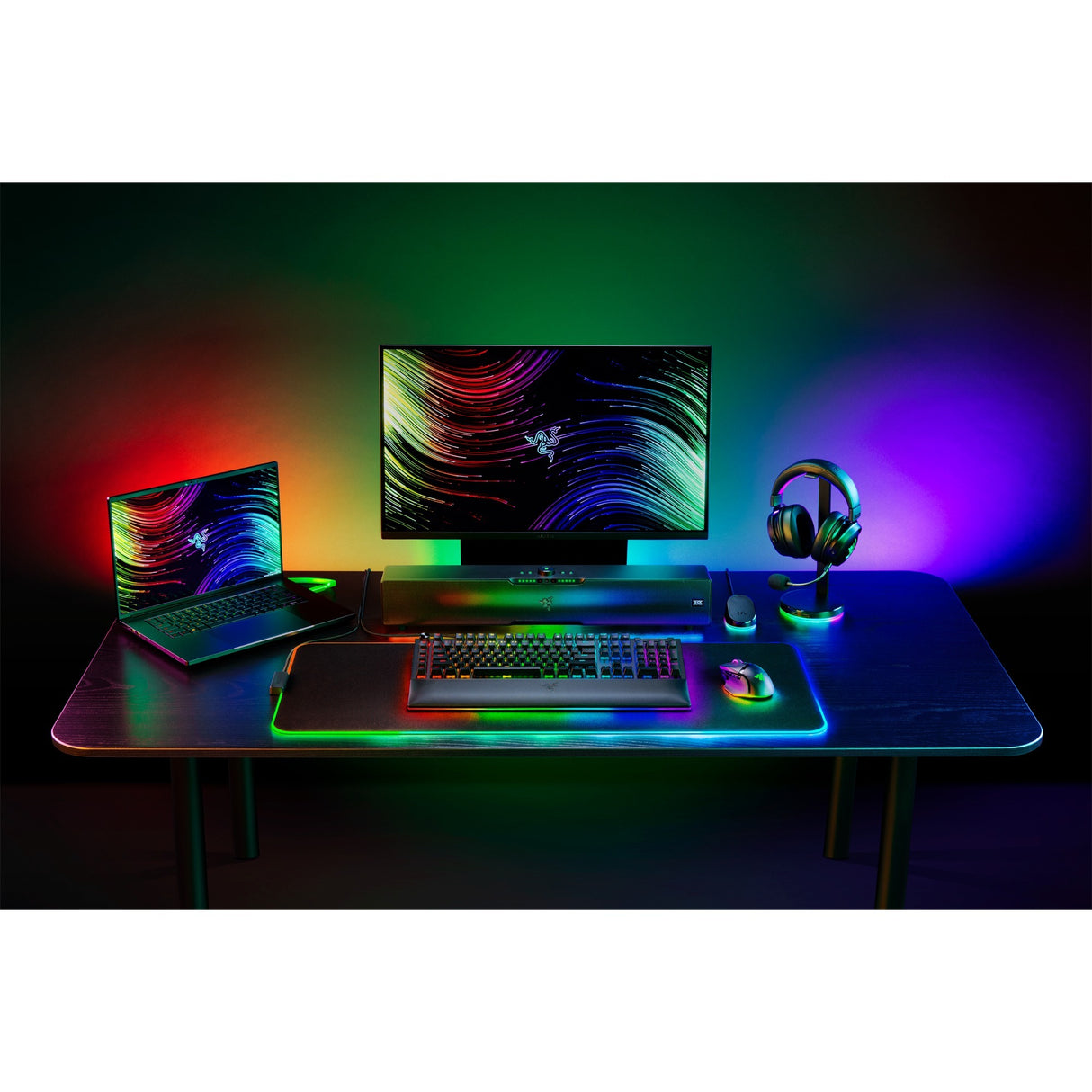 Razer blackwidow v4 pro, gaming tastatur (sort, us layout, grøn, rgb lysdioder, doubleshot abs)