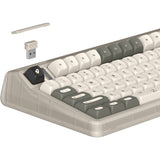 Iqunix og80 hitchhiker wireless mechanical keyboard (gray, us layout (qwerty), cherry mx silent red, 80% (tkl), rgb leds, hot-swappable, pbt, 2.4ghz | bluetooth 5.1 | usb-c)