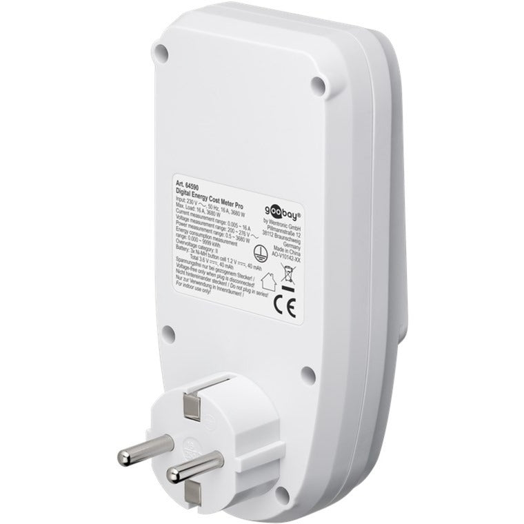 Goobay digital energiomkostningsmåler pro måleenhed (hvid)