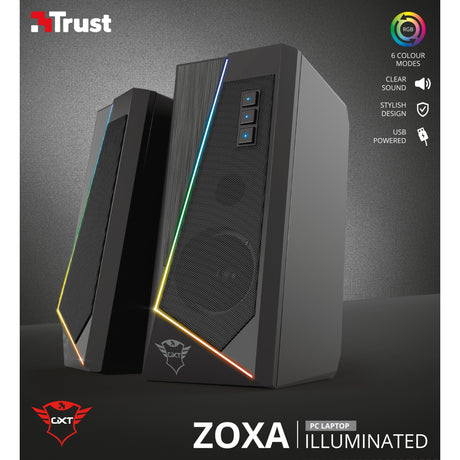 Trust GXT 609 Zoxa RGB-belyst højttalersæt PC-højttaler (sort, RGB LED)