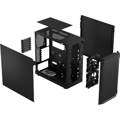 Fractal design focus 2 sort solid midi tårnhus (sort | 2x USB-A)
