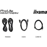 Iiyama prolite xb3270qsu-b1 31.5 skærm (sort, HDMI, skærmport, 3x USB-A, USB-B)