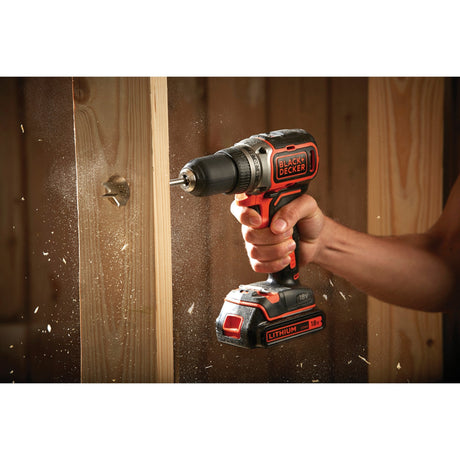Black+decker batteridrevet boremaskine bl186k1b2 skruetrækker (sort orange, etui, 2 batterier og oplader inkluderet)