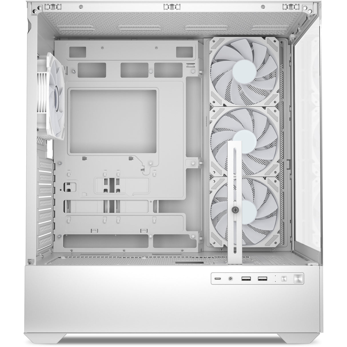 Sharkoon ak6 rgb midi tårnhus (hvid | 2x usb-a | 1x usb-c | rgb | hærdet glas)