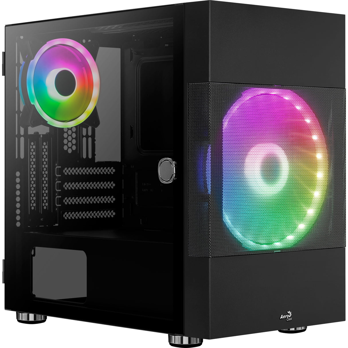 Aerocool atomic v2 mini tårnhus (sort | 2x USB-A | vindue)