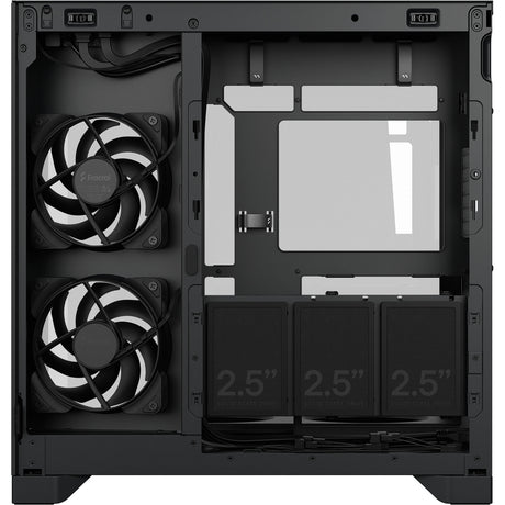 Fractal design pop 2 vision midi tower behuizing (zwart | 1x usb-a | 1x usb-c | tempered glass)