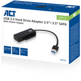 Act Connectivity USB 3.2 Gen1 til 2.5 3.5 tommer SATA-adapterkabel til SSD HDD (sort, USB 3.2 (5 Gbit s))