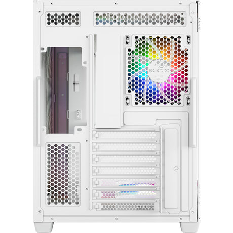 Xyz pc gear tesseract x midi tårnhus (hvid | 2x USB-A | 1x USB-C | hærdet glas)