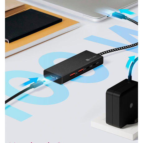 Icy box ib-hub1436-cpd usb-hub (sort, 2x USB-A, 2x USB-C)