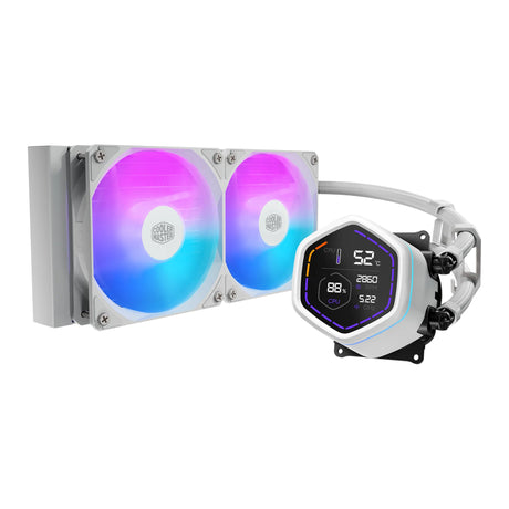 Cooler master masterliquid core nex digital 240 hvidvandskøling (hvid, argb)