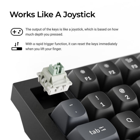 Keychron q6 he 8k magnetisk switch-tastatur (sort, us-layout (qwerty), ultrahurtig lime, 100%, rgb, hot swap, 8k)