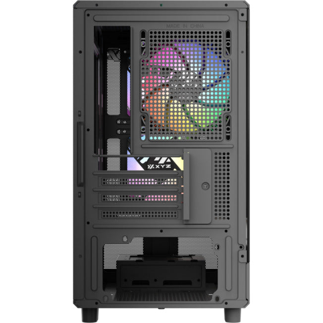 Xyz pc gear atom midi tårnhus (sort | 2x USB-A | 1x USB-C | hærdet glas)