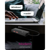 Icy box ib-hub1436-cpd usb-hub (sort, 2x USB-A, 2x USB-C)