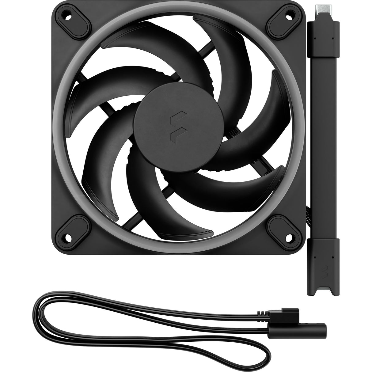 Fractal design momentum 12 rgb kabinet blæser (sort, 120 x 120 x 25 mm, pwm)