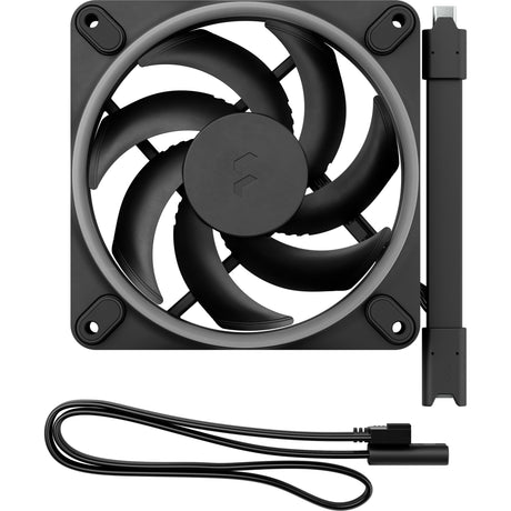 Fractal design momentum 12 rgb kabinet blæser (sort, 120 x 120 x 25 mm, pwm)