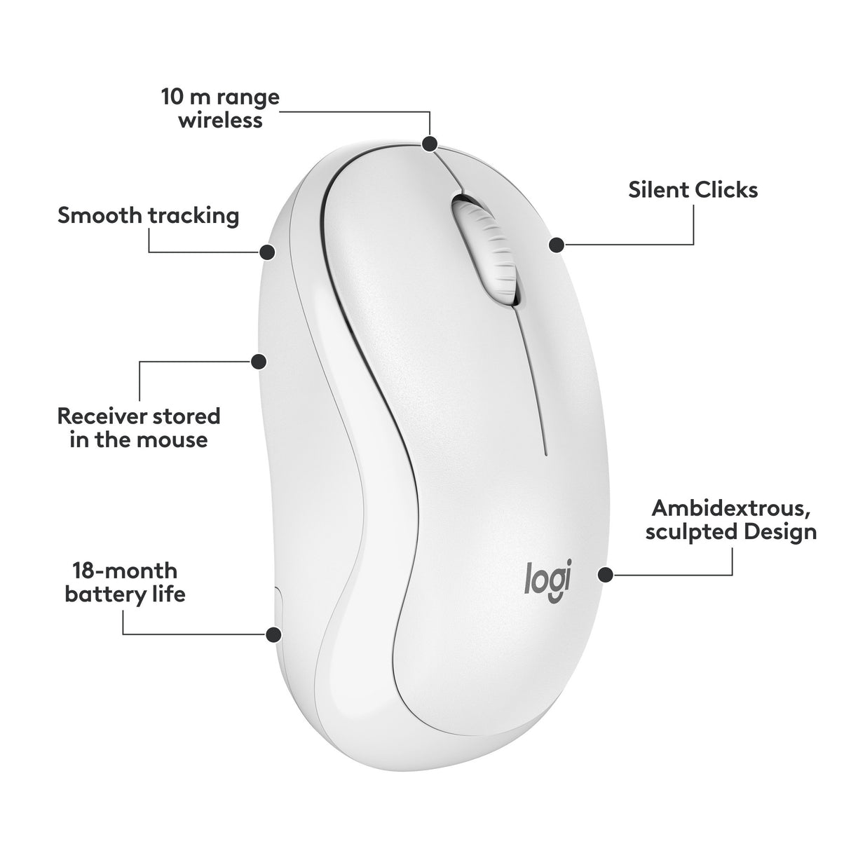 Logitech mk295 lydløst trådløst tastatur og mus combo desktop sæt (grå, us-international layout (qwerty), 100%)